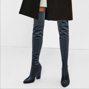 🆕 Zara Velvet Over the Knee Boots SIZE 40